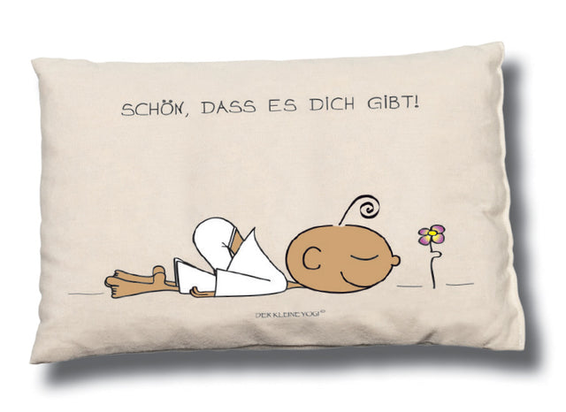 Zirbenkissen "Schön, dass es Dich gibt" - Der kleine Yogi - YOGISHOP