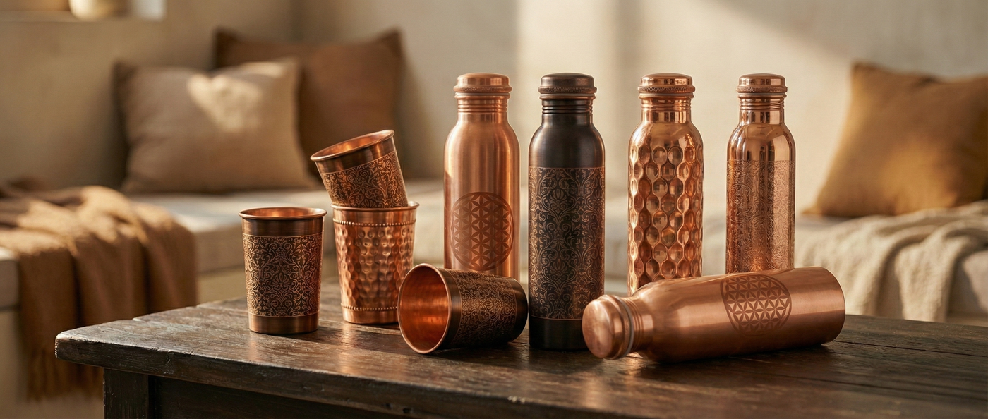 Kupferbecher und Kupferflaschen - YOGISHOP