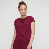 Yoga-Shirt Wasserfall - bordeaux