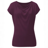 Yoga-Shirt Wasserfall - dark plum