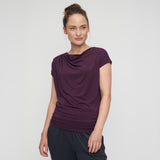 Yoga-Shirt Wasserfall - dark plum