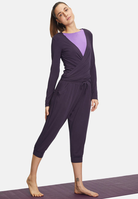 Capri-Pants, relaxed - dark aubergine - YOGISHOP