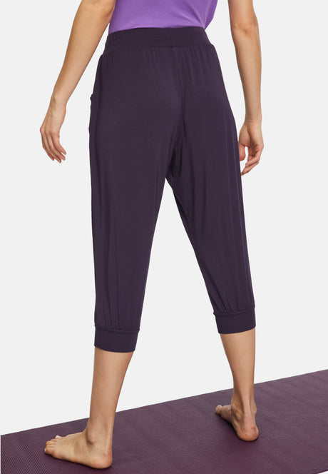 Capri-Pants, relaxed - dark aubergine - YOGISHOP