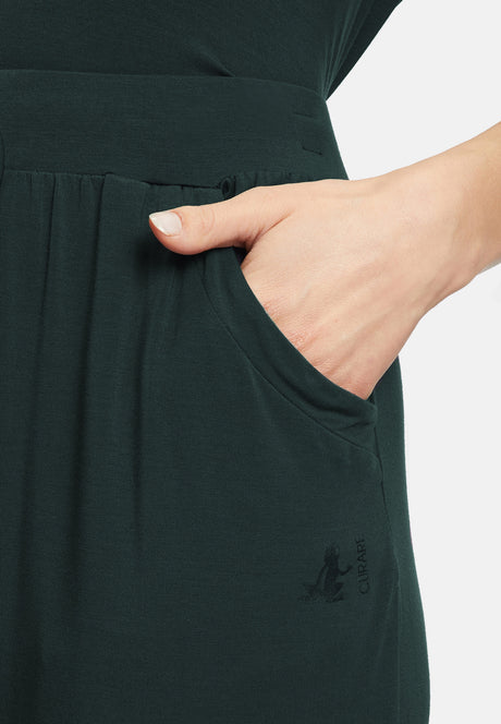 Capri-Pants, relaxed - dark forest
