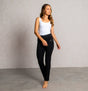 Yoga-Hose mit Umschlagbund - schwarz - YOGISHOP