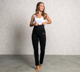Yoga-Hose mit Umschlagbund - schwarz - YOGISHOP