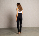 Yoga-Hose mit Umschlagbund - schwarz - YOGISHOP