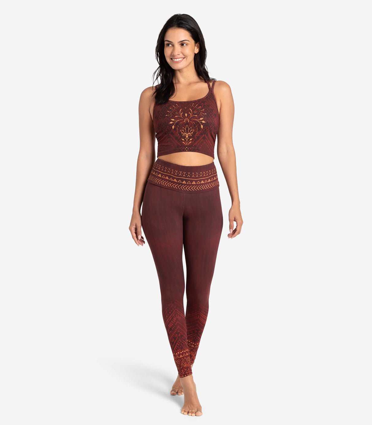 Yoga-Leggings Shakti - henna-rot - YOGISHOP
