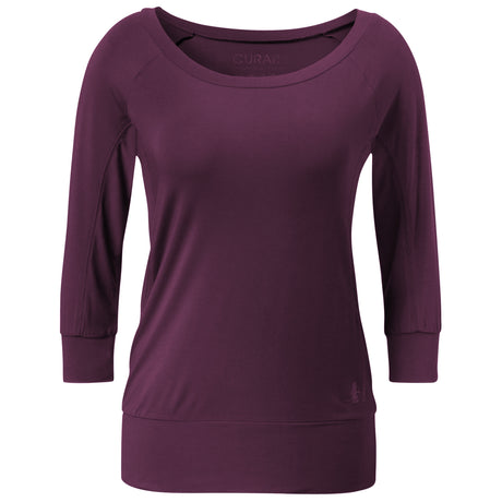 3/4 Shirt Boatneck - dark plum