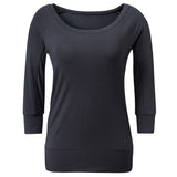 Yoga-Shirt 3/4 Boatneck - midnight blue - YOGISHOP