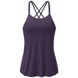 Yoga-Bra Spaghetti Top - dark violet - YOGISHOP