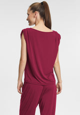 Yoga-Shirt loose foulds - bordeaux