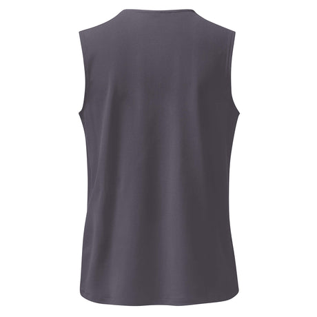 Yoga-Top Comfort V-Neck - grau aubergine - YOGISHOP