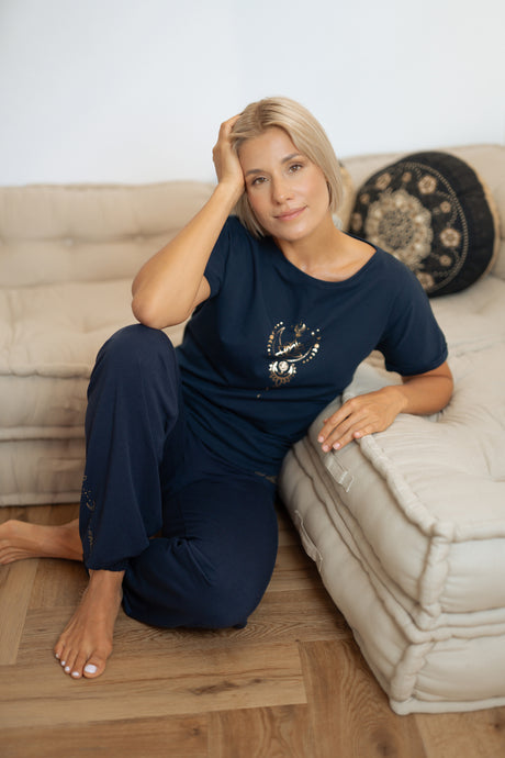 Shirt Eka Padma -  tiefblau