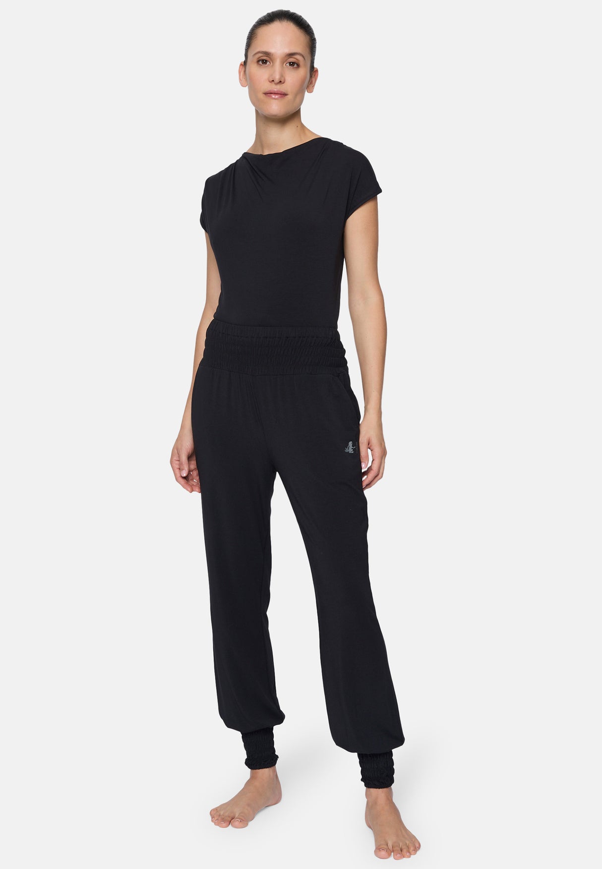 Yoga-Longbroek, gerookt - zwart