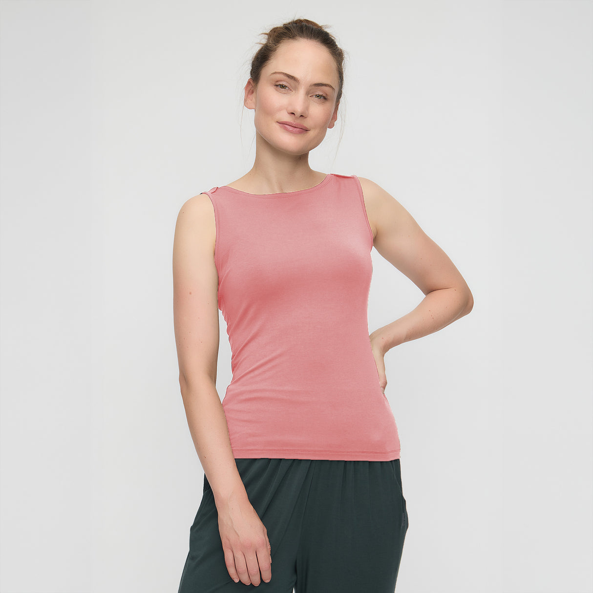 Yoga-Tank-Top Boatneck - faded rose