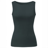 Yoga-Tank-Top Boatneck - dark forest