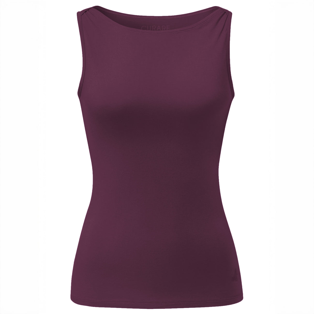 Yoga-Tank-Top Boatneck - dark plum