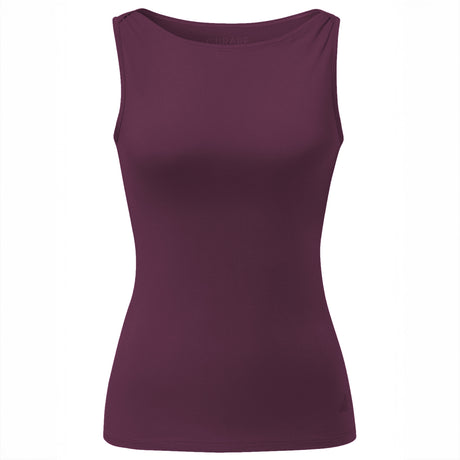 Yoga-Tank-Top Boatneck - dark plum