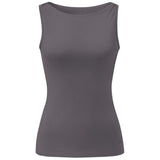 Yoga-Tank-Top Boatneck - grey-nougat - YOGISHOP