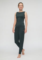 Yoga-Tank-Top Boatneck - dark forest