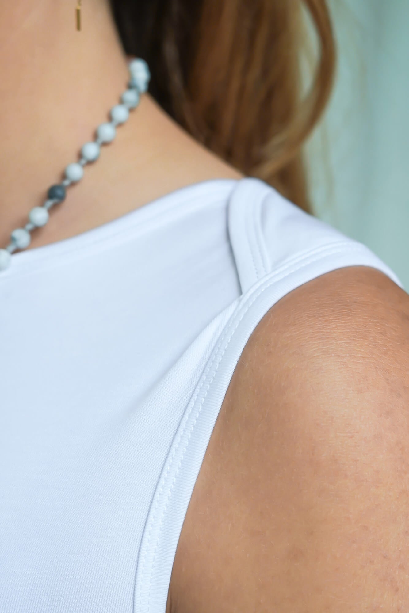 Yoga Top Bambus - high neck - weiß - YOGISHOP