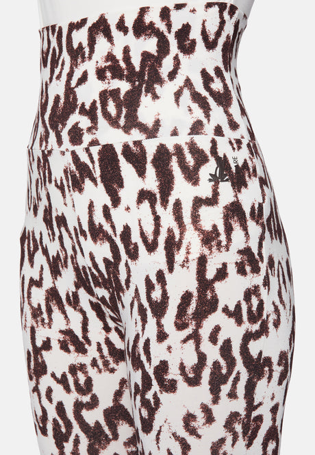 Yoga-Leggings, roll down - brown leo - YOGISHOP