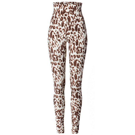 Yoga-Leggings, roll down - brown leo - YOGISHOP
