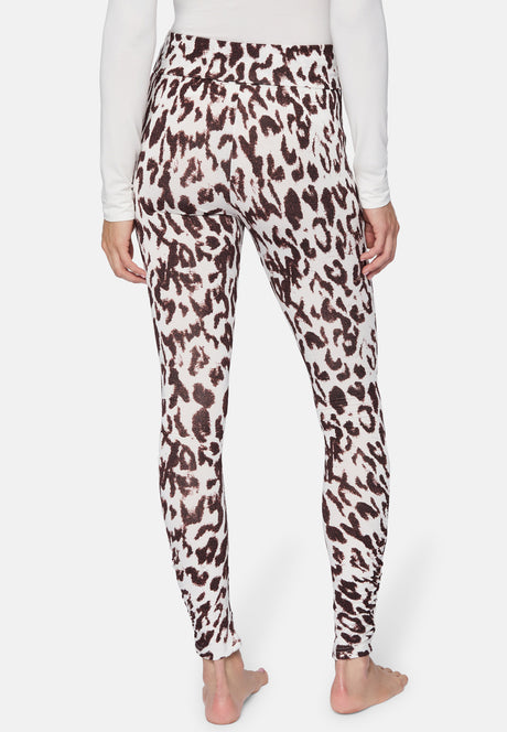 Yoga-Leggings, roll down - brown leo - YOGISHOP