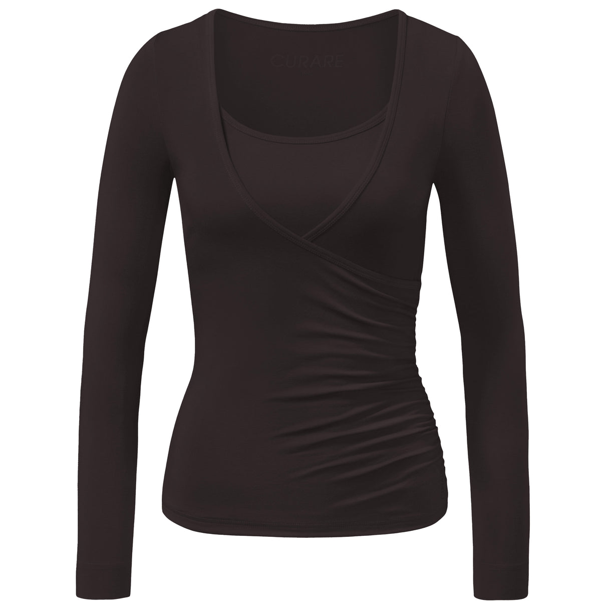 Wrap-Shirt - dark-brown - YOGISHOP