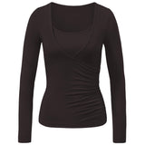 Wrap-Shirt - dark-brown - YOGISHOP