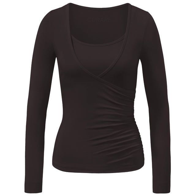 Wrap-Shirt - dark-brown - YOGISHOP