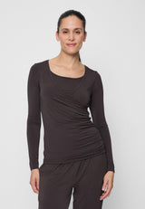 Wrap-Shirt - dark-brown - YOGISHOP