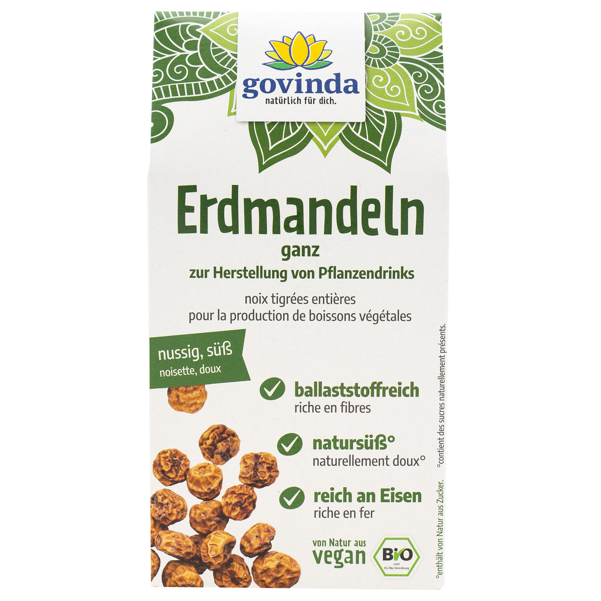 Biologische natuurlijke tijgernoten, 250 g - houdbaar tot: 05.2025