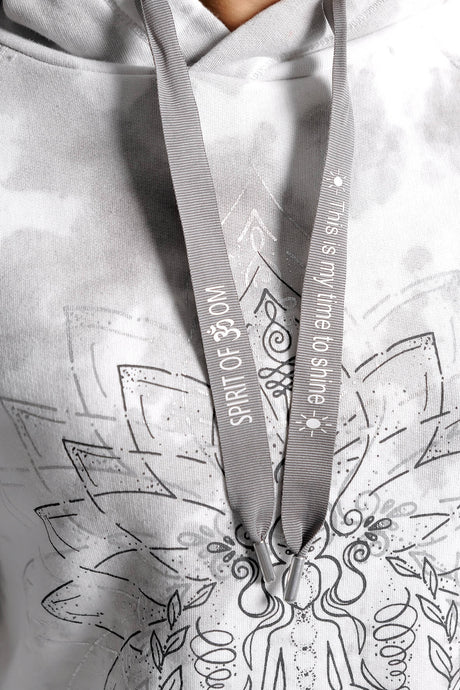 Yoga Hoodie Buddha - silbergrau - YOGISHOP