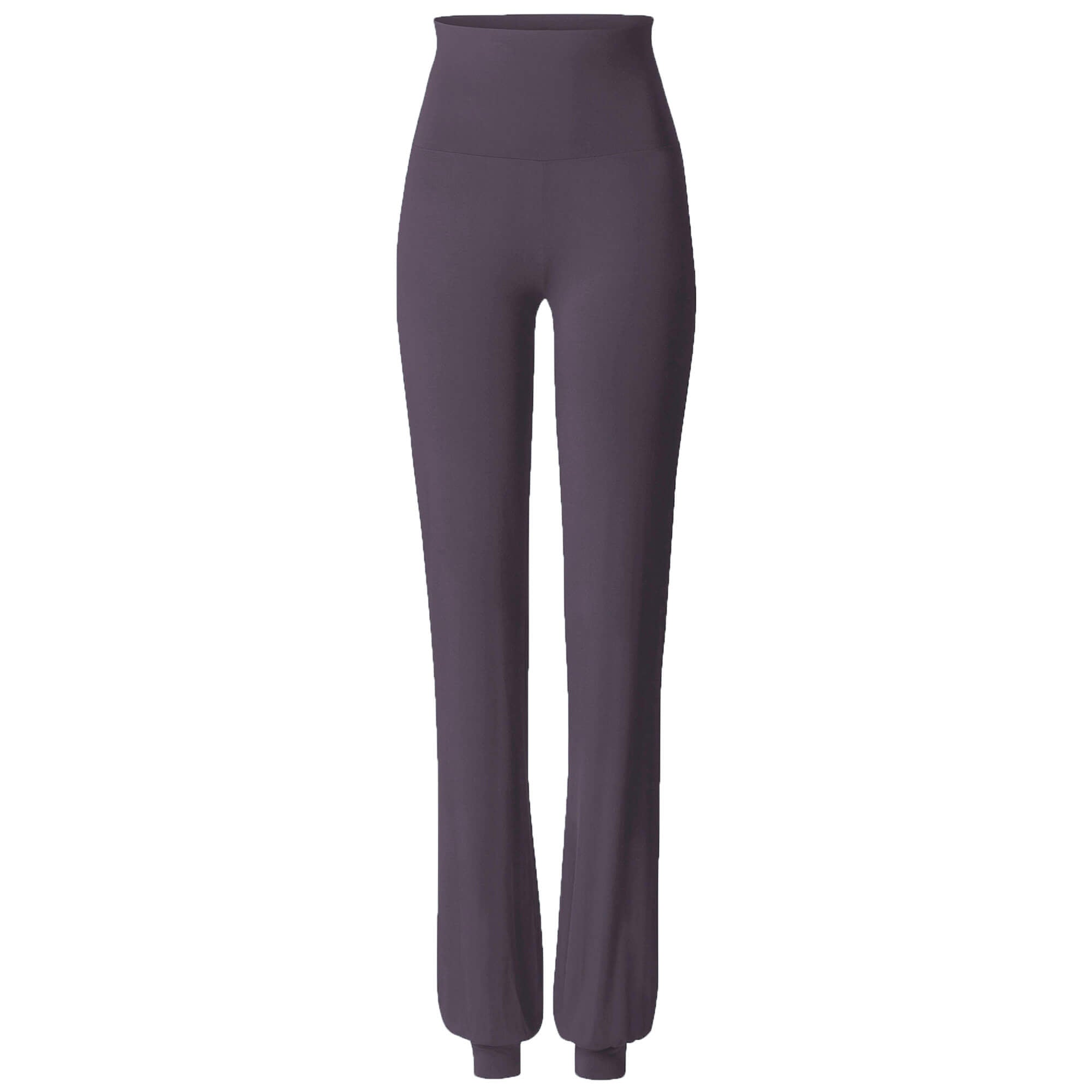 Long Pants, roll down - dark aubergine - YOGISHOP
