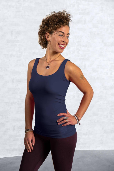 Yoga-Top Bambus - dunkelblau - YOGISHOP