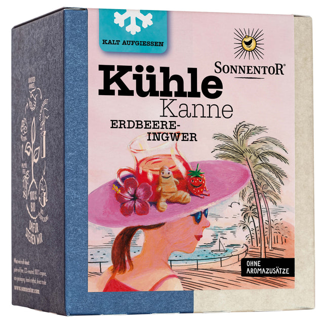 Bio Kühle Kanne Erdbeer-Ingwer Tee, 16 x 2,8 g - YOGISHOP