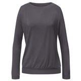 Yoga-Shirt Longsleeve Turtleneck - grau aubergine - YOGISHOP