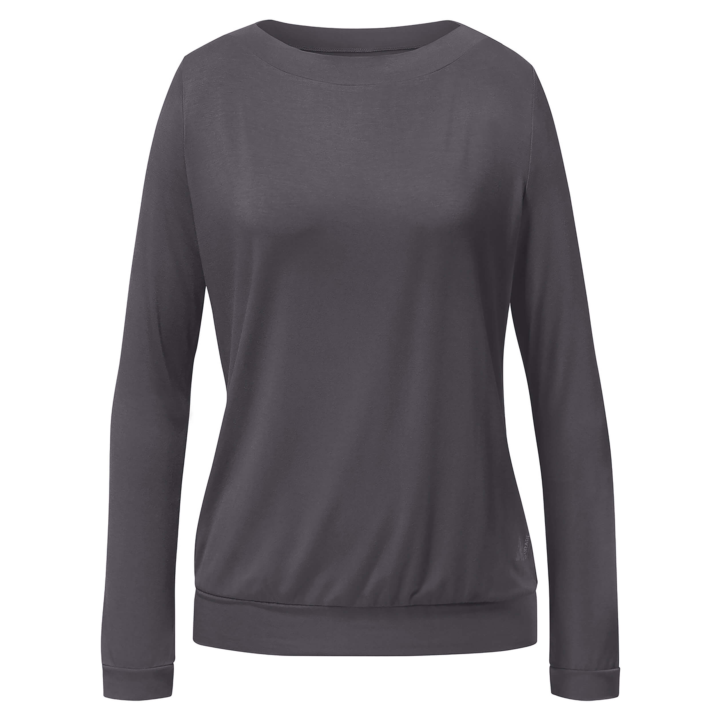 Yoga-Shirt Longsleeve Turtleneck - grau aubergine - YOGISHOP