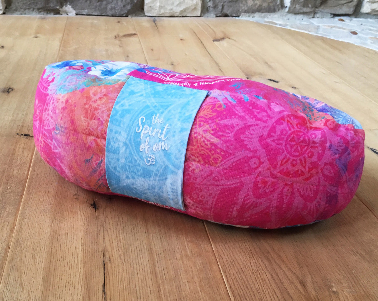 Meditationskissen Halbmond, pink/bunt - YOGISHOP
