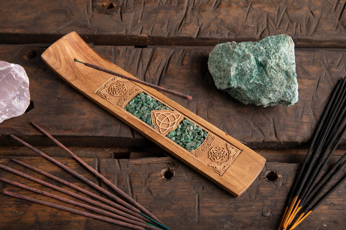 Schiffchenhalter mit Aventurin - Keltischer Knoten - YOGISHOP