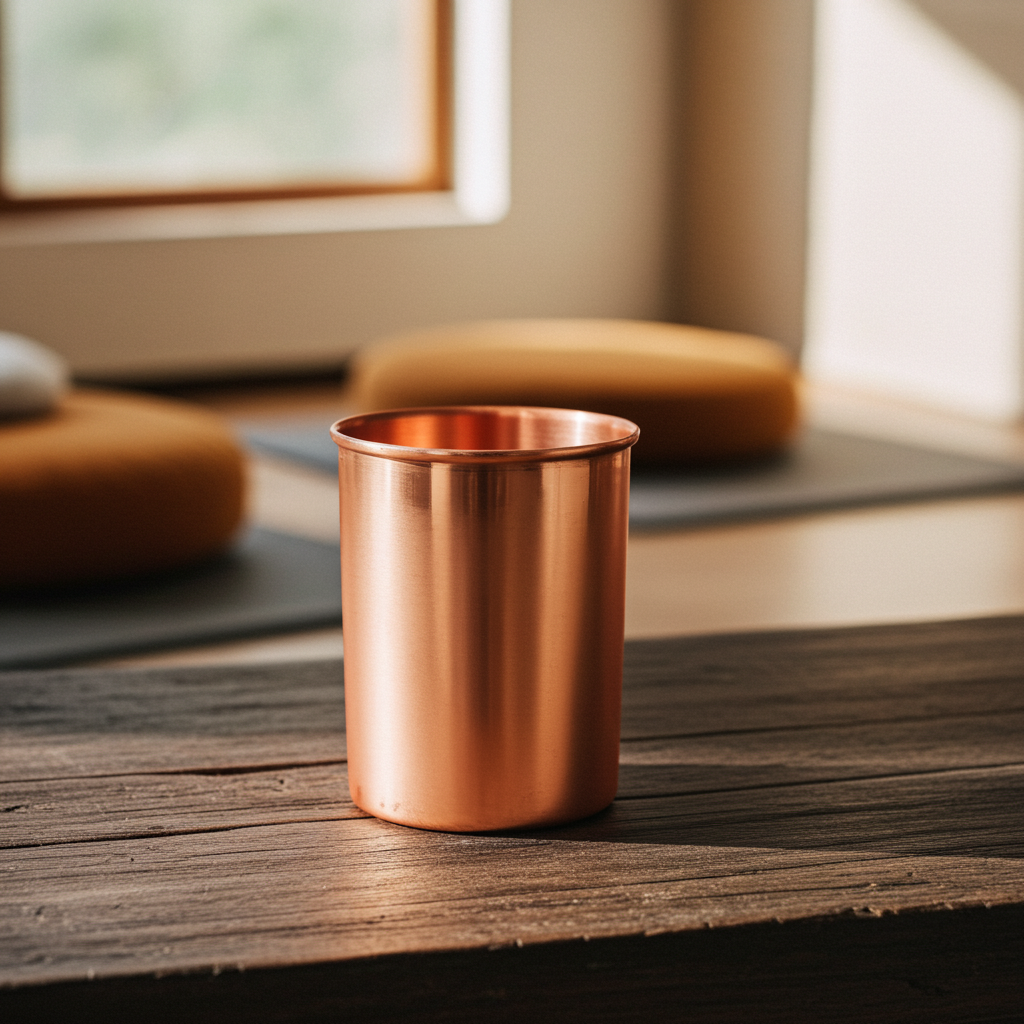 Glanzende koperen mok, 280 ml