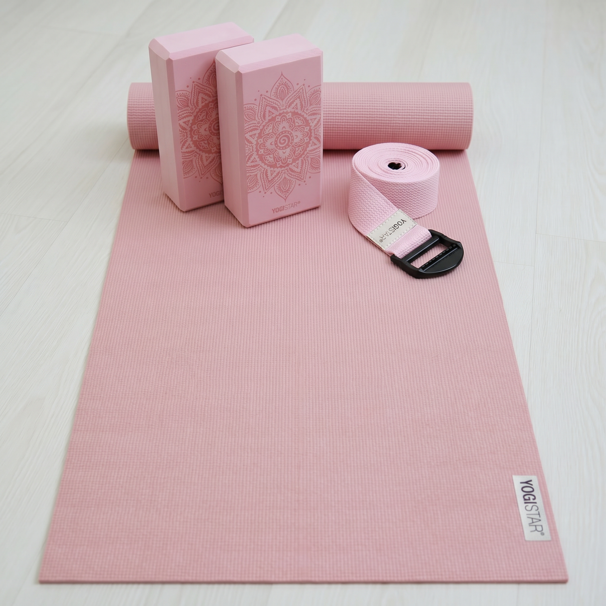 Yoga set Starter Edition - velvet rose (Yoga mat + 2 yoga blocks + 1 strap)
