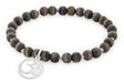 Armband Vintage Wood "OM" - Grau - YOGISHOP