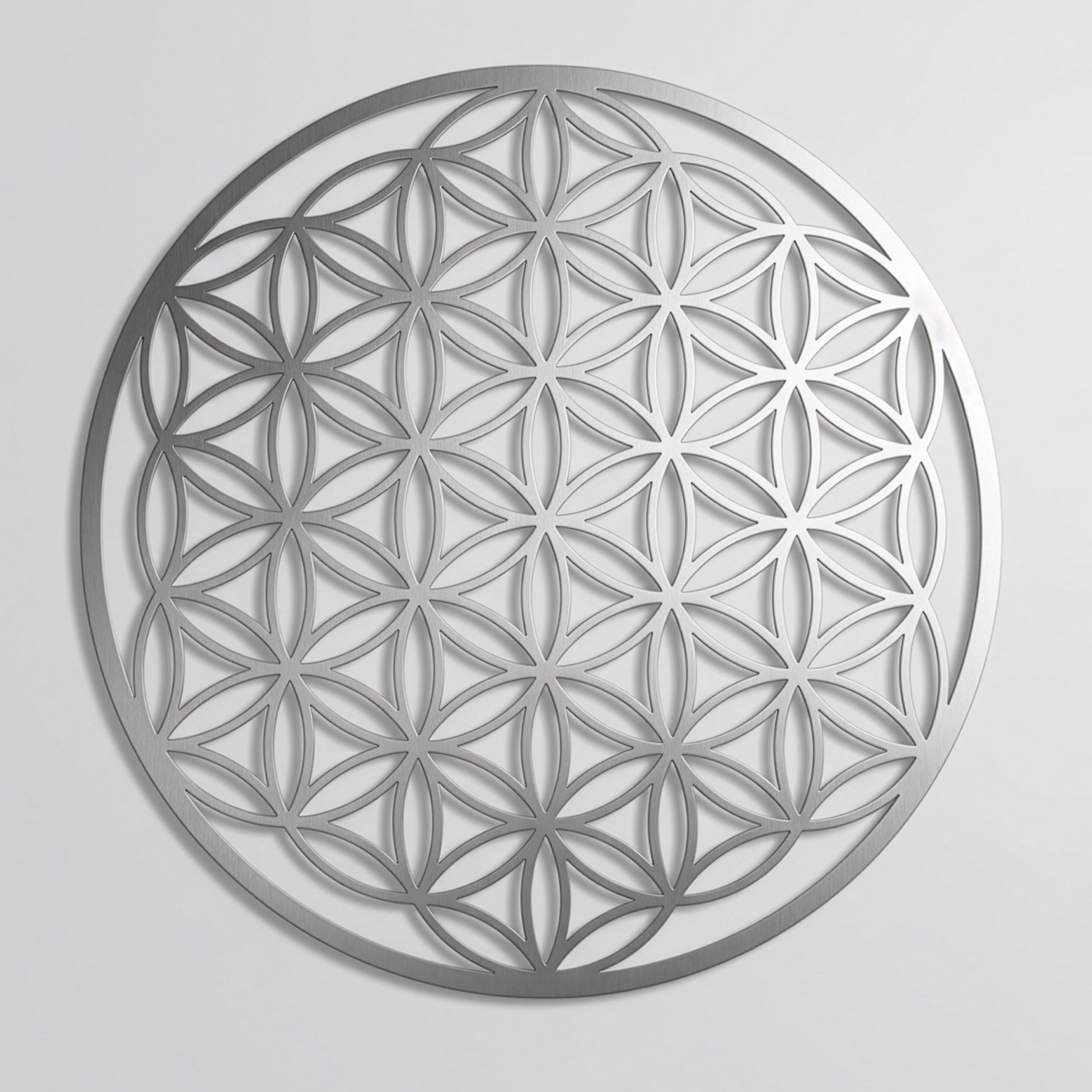Blume des Lebens Wandschmuck aus Edelstahl