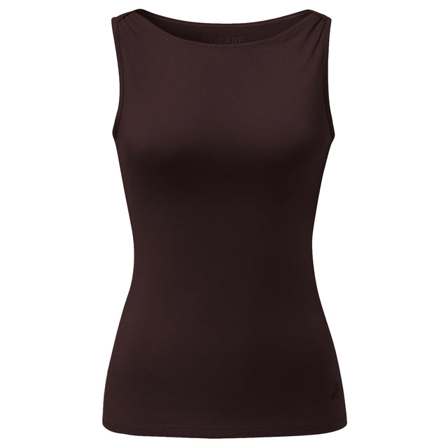 Yoga-Tank-Top Boatneck - bordeaux