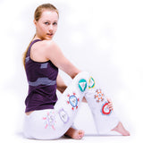 Bootleg-Hose "Chakras", white - YOGISHOP