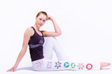 Bootleg-Hose "Chakras", white - YOGISHOP