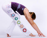 Bootleg-Hose "Chakras", white - YOGISHOP